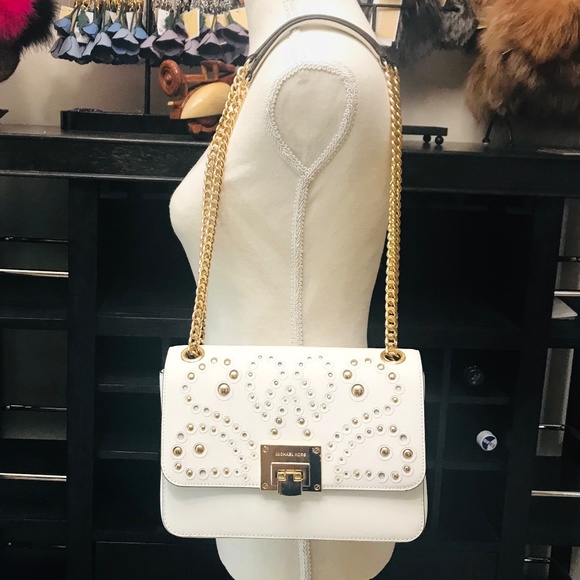 2PCS Michael Kors Tina Studded Shoulder Bag Wallet - Picture 7 of 8